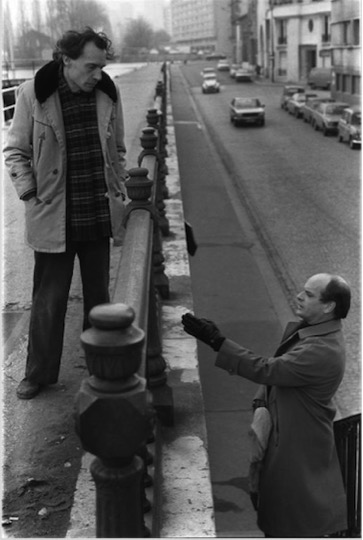 Jacques Rivette et Jean-François Stévenin sur le tournage du Pont du Nord, en 1981